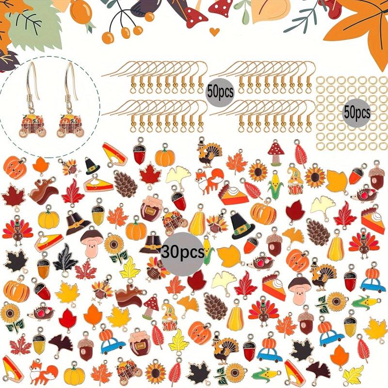 Autumn Alloy Pumpkin Maple Leaf Pendant DIY Jewelry Crafts