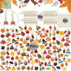 Autumn Alloy Pumpkin Maple Leaf Pendant DIY Jewelry Crafts
