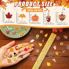 Autumn Alloy Pumpkin Maple Leaf Pendant DIY Jewelry Crafts