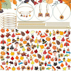 Autumn Alloy Pumpkin Maple Leaf Pendant DIY Jewelry Crafts