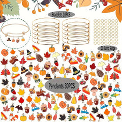 Autumn Alloy Pumpkin Maple Leaf Pendant DIY Jewelry Crafts