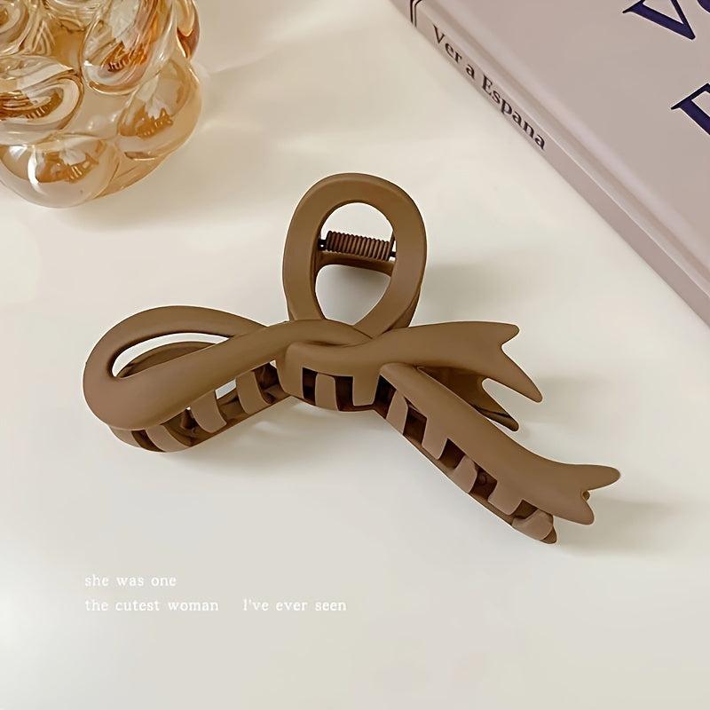 4pcs Large Hair Grip Ribbon Bow Matte Hair Clip Women Girls Daily Party Outdoor