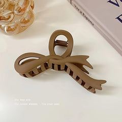 4pcs Large Hair Grip Ribbon Bow Matte Hair Clip Women Girls Daily Party Outdoor
