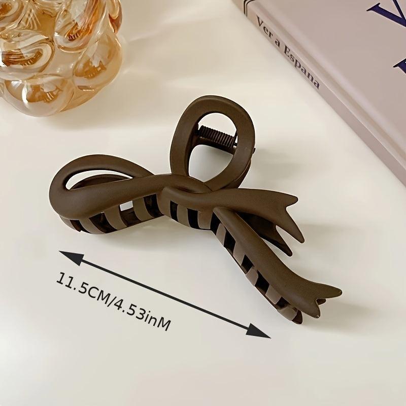 4pcs Large Hair Grip Ribbon Bow Matte Hair Clip Women Girls Daily Party Outdoor