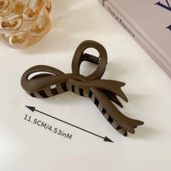 4pcs Large Hair Grip Ribbon Bow Matte Hair Clip Women Girls Daily Party Outdoor