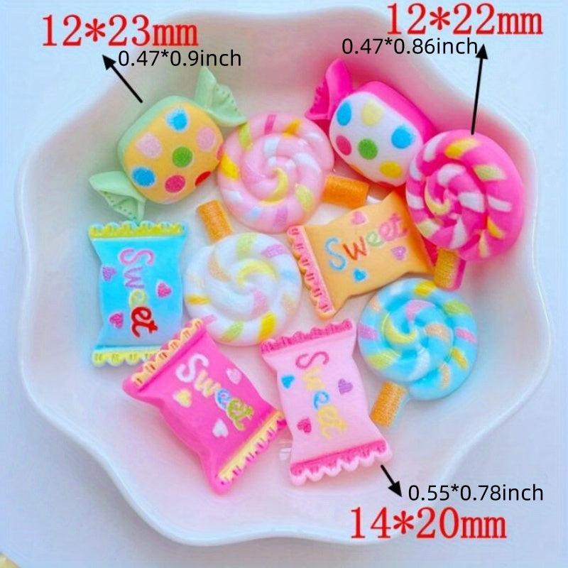 10pcs Resin Little Candy Series Cabochons DIY Craft Christmas Gift