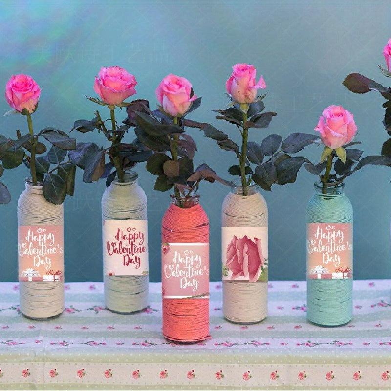 8pcs Valentine Party Water Bottle Stickers Wedding Decoration