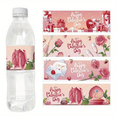 8pcs Valentine Party Water Bottle Stickers Wedding Decoration
