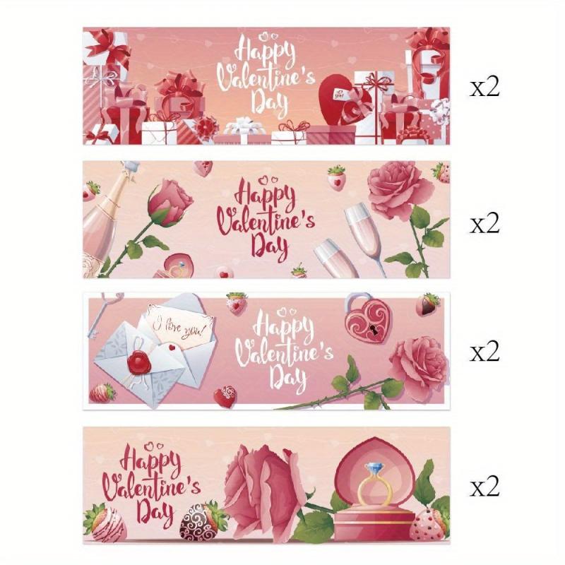 8pcs Valentine Party Water Bottle Stickers Wedding Decoration
