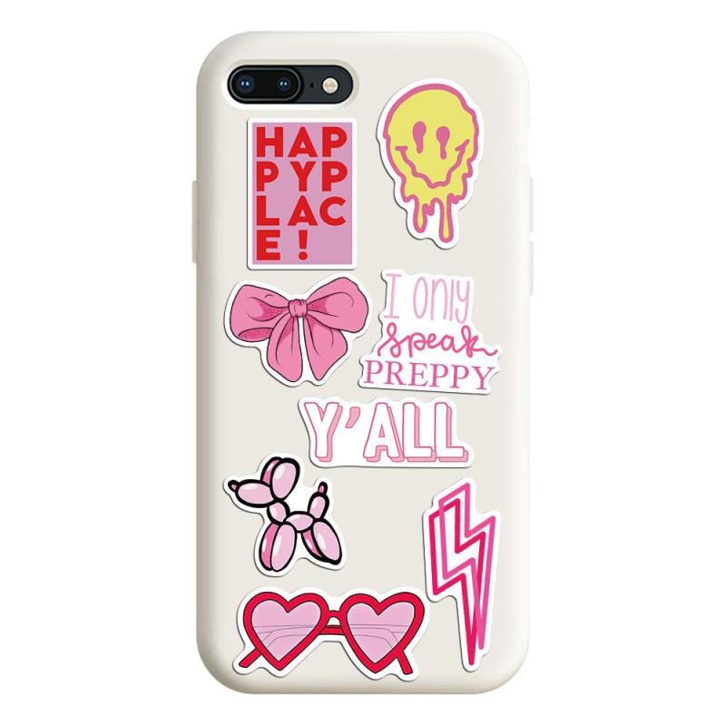 50 Pink Preppy Stickers Waterproof Vinyl for Water Bottle Laptop