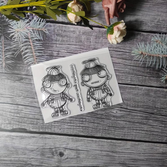 Character Theme Stamp Set for DIY Hand Account Card Making