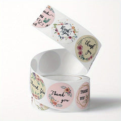 500pcs Cartoon Thank You Stickers Floral Sealing Wedding Birthday Decoration