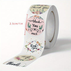 500pcs Cartoon Thank You Stickers Floral Sealing Wedding Birthday Decoration