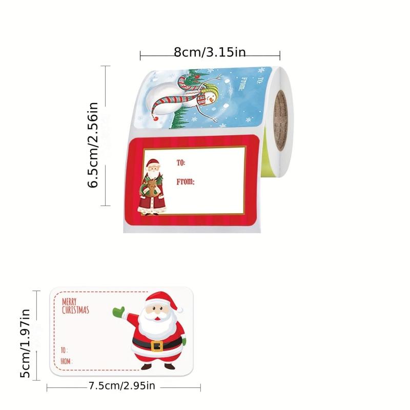 250pcs Christmas Gift Tags Stickers Self Adhesive Labels Xmas Holiday