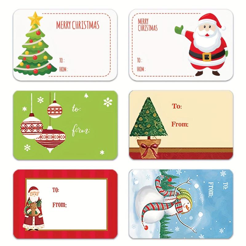 250pcs Christmas Gift Tags Stickers Self Adhesive Labels Xmas Holiday