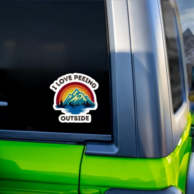 Colored Mountain Print Vinyl Sticker Car Window Bumper