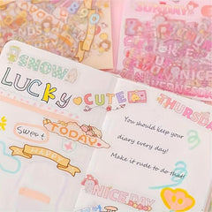 48pcs Cute Cartoon PET Waterproof Stickers for Girls DIY Projects Scrapbooks