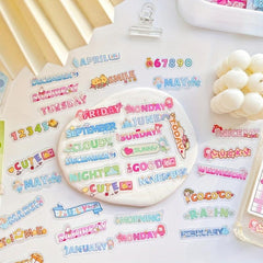 48pcs Cute Cartoon PET Waterproof Stickers for Girls DIY Projects Scrapbooks
