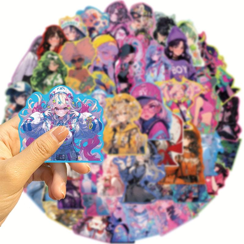 50pcs Sweet Stickers Christmas Halloween Year Anime Retro Journal Collage