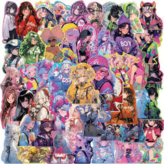 50pcs Sweet Stickers Christmas Halloween Year Anime Retro Journal Collage