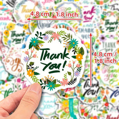 50 Thank You Stickers Sealing Holiday Stickers