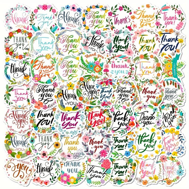50 Thank You Stickers Sealing Holiday Stickers