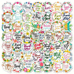 50 Thank You Stickers Sealing Holiday Stickers