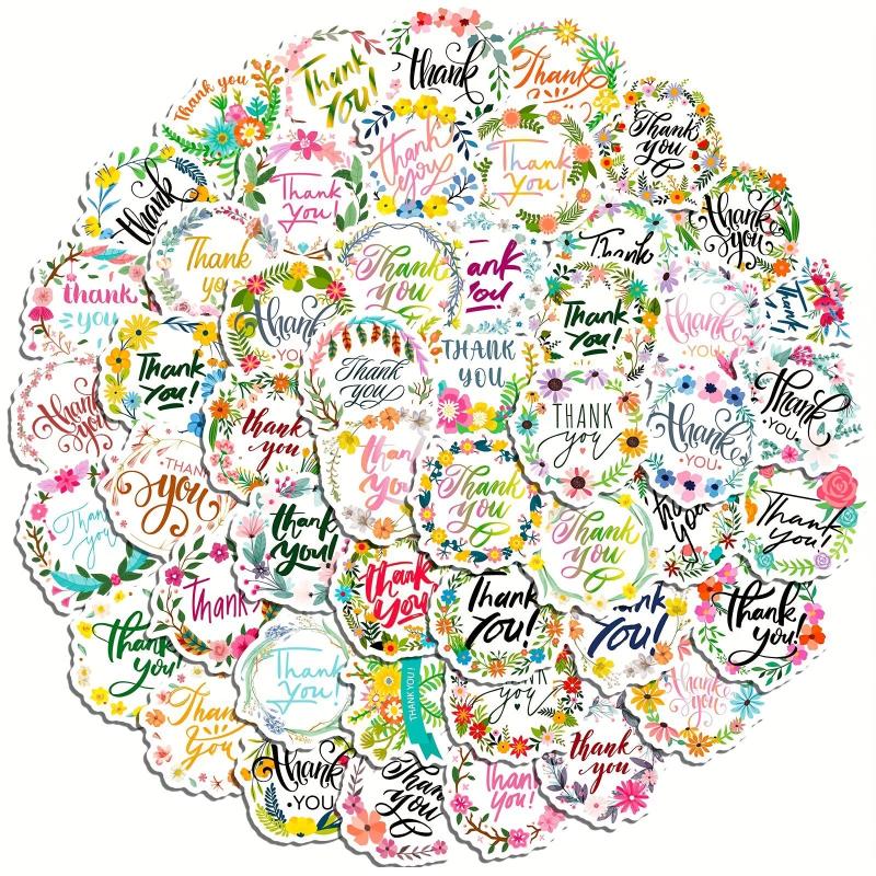 50 Thank You Stickers Sealing Holiday Stickers