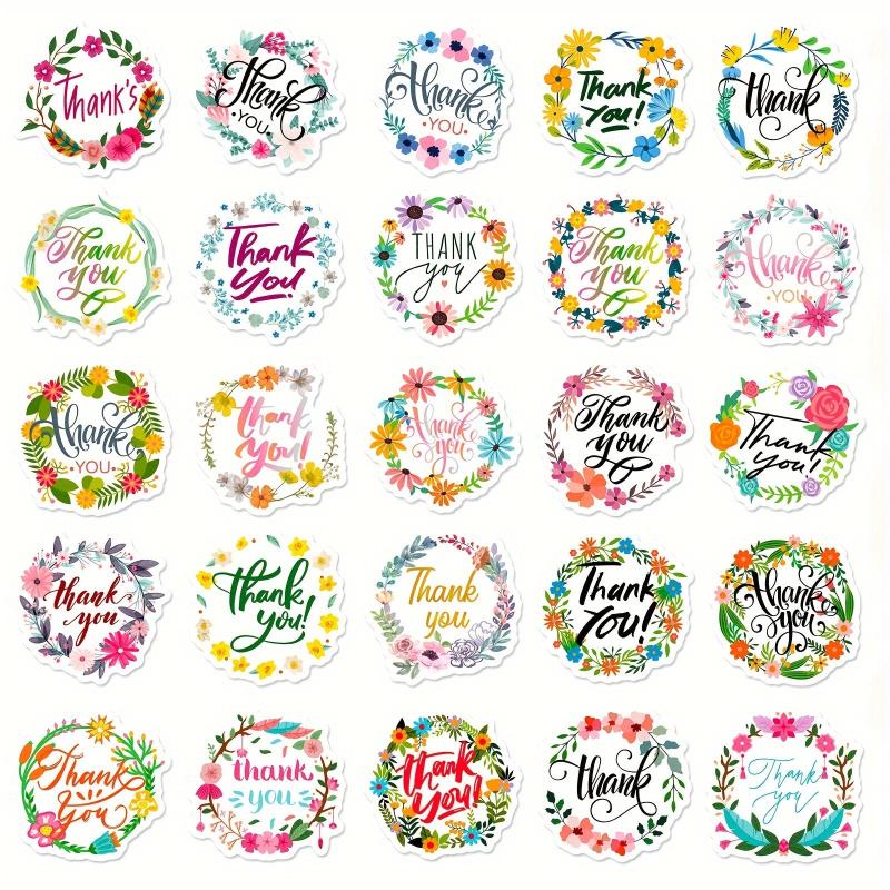 50 Thank You Stickers Sealing Holiday Stickers