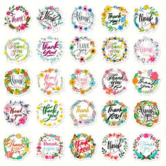 50 Thank You Stickers Sealing Holiday Stickers
