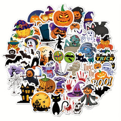 100pcs Halloween Pumpkin Stickers - Cartoon Graffiti Decoration Stickers