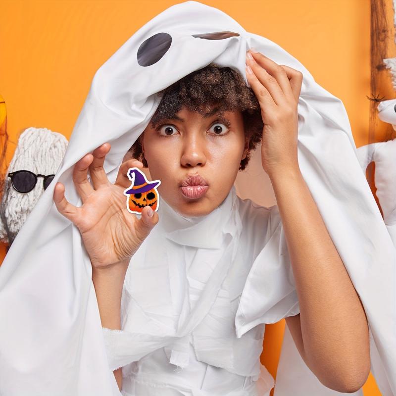 100pcs Halloween Pumpkin Stickers - Cartoon Graffiti Decoration Stickers