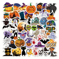 100pcs Halloween Pumpkin Stickers - Cartoon Graffiti Decoration Stickers