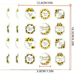 300pcs Sunflower Thank You Stickers for Gift Wrap Bag