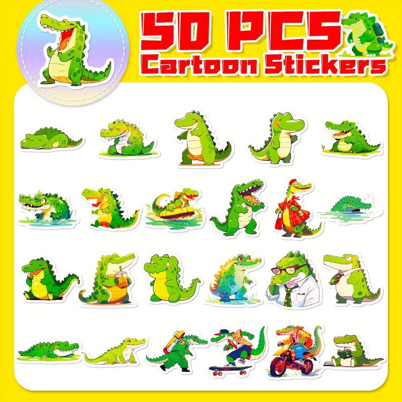 50pcs Cartoon Crocodile Stickers Graffiti Decoration Laptop Skateboard