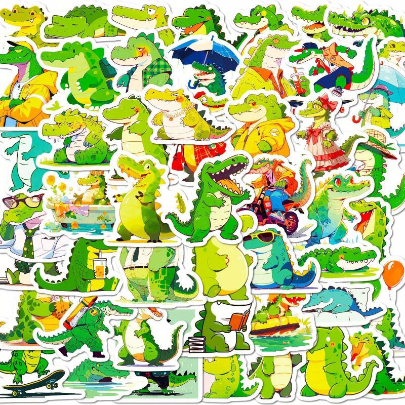 50pcs Cartoon Crocodile Stickers Graffiti Decoration Laptop Skateboard