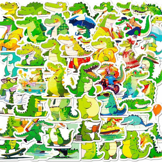 50pcs Cartoon Crocodile Stickers Graffiti Decoration Laptop Skateboard