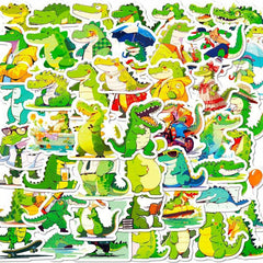 50pcs Cartoon Crocodile Stickers Graffiti Decoration Laptop Skateboard