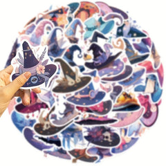 50pcs Magic Hat Stickers For Christmas Halloween Year Anime Retro Series