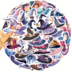 50pcs Magic Hat Stickers For Christmas Halloween Year Anime Retro Series