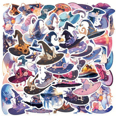 50pcs Magic Hat Stickers For Christmas Halloween Year Anime Retro Series