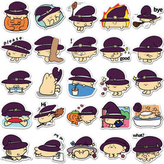 50pcs Witch Fish Waterproof Stickers for Laptops, Water Bottles, and More