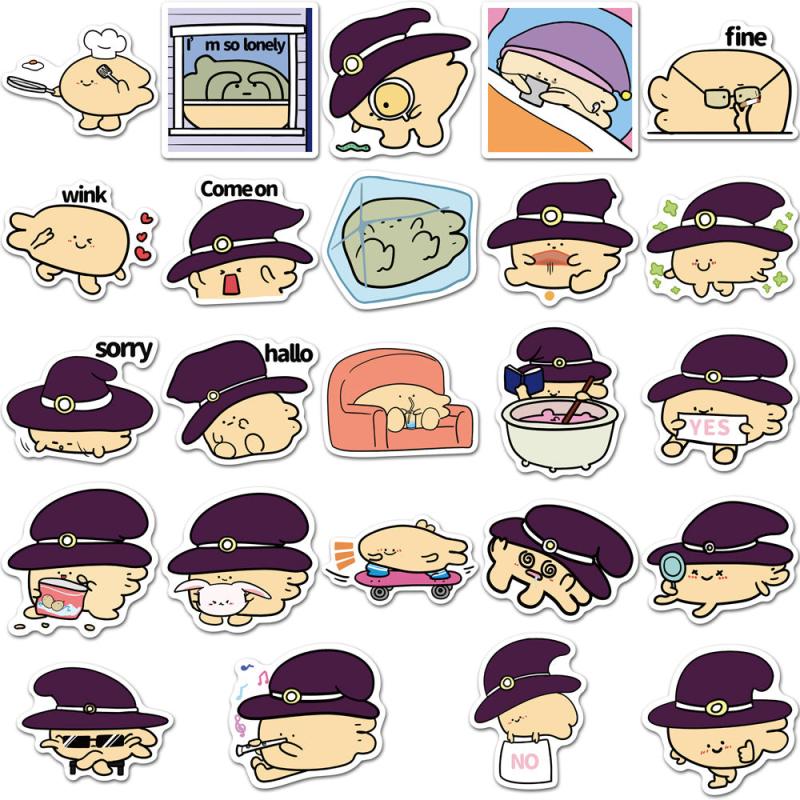 50pcs Witch Fish Waterproof Stickers for Laptops, Water Bottles, and More