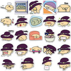 50pcs Witch Fish Waterproof Stickers for Laptops, Water Bottles, and More
