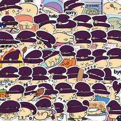 50pcs Witch Fish Waterproof Stickers for Laptops, Water Bottles, and More