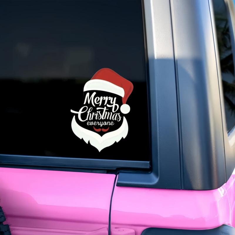 Santa Claus Merry Christmas Waterproof Vinyl Car Window Sticker