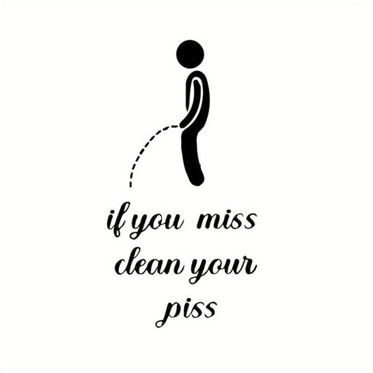 2pcs English Toilet Stickers for Villain Toilet Door Seats Bathroom Decor