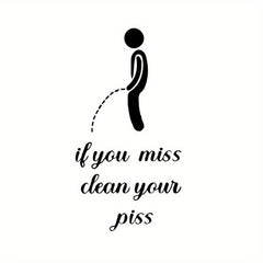 2pcs English Toilet Stickers for Villain Toilet Door Seats Bathroom Decor