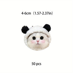 50pcs Cat Head Waterproof Vinyl Stickers For Water Bottle Laptops Phone