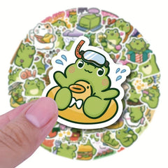 60pcs Frog Cartoon Vinyl Waterproof Stickers Laptop Guitar